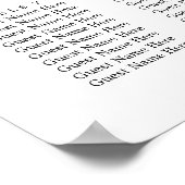 ユーカリエレガントグリーの結婚シーティングチャート ポスター (角)