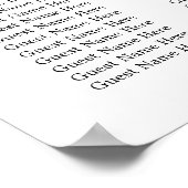 ユーカリエレガントグリーの結婚シーティングチャート ポスター (角)