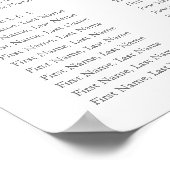 ユーカリエレガントグリーの結婚シーティングチャート ポスター (角)