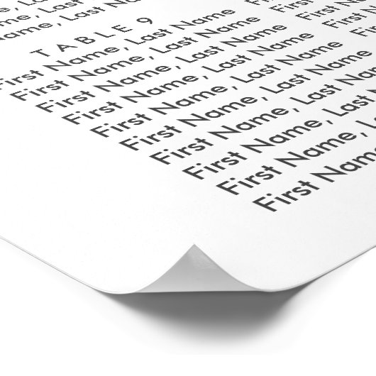 ユーカリエレガントグリーの結婚シーティングチャート ポスター (角)