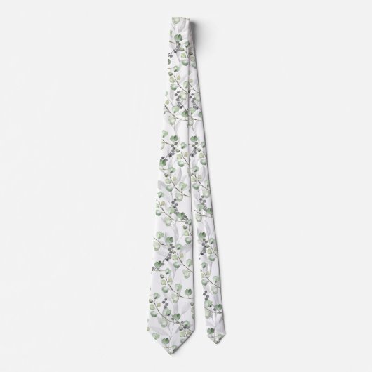 ユーカリエレガントグリーンウォーター結婚カラー ネクタイ (正面)