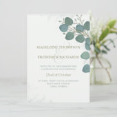 ユーカリエレガントグリーンウォーター葉カラー 招待状 (スタンド正面)