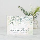 ユーカリエレガントグリーンリー非結婚写真 サンキューカード (スタンド正面)