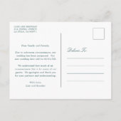 ユーカリエレガントグリー結婚ズ延期 案内ポストカード (裏面)