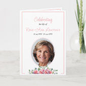 ユーカリエレガントシンプルーとバラの葬儀が折り畳まれた プログラム (正面)