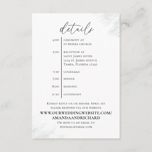 ユーカリエレガントスシンプルWebサイト詳細タイムライン エンクロージャーカード (正面)