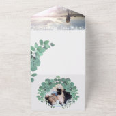 ユーカリエレガントスリース結婚の全てを一斉に オールインワン招待状 (外側)