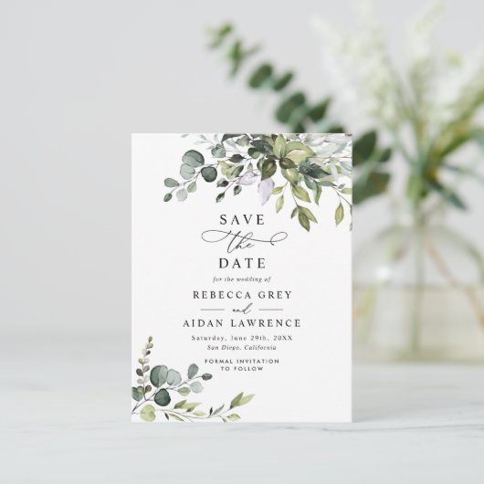 ユーカリエレガントス葉の緑の日を保存 ポストカード (スタンド正面)