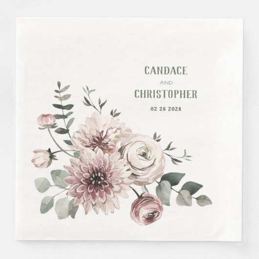 ユーカリエレガントス赤面ピンクランクルス&ダリア (正面)