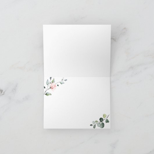 ユーカリエレガントス赤面ピンクローズ結婚ズ サンキューカード (内部)