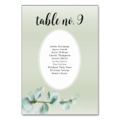 ユーカリエレガントパイアの葉の結婚緑 テーブルナンバー (裏面)