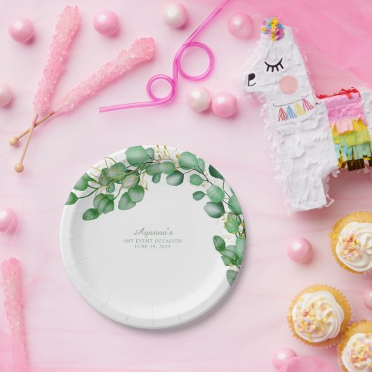 ユーカリエレガントパイナリーセージ ペーパープレート (パーティー)