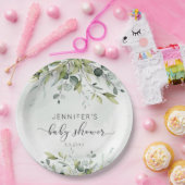 ユーカリエレガントパビーシャワーナプキン ペーパープレート (パーティー)