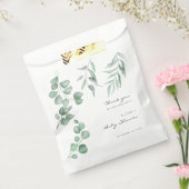 ユーカリエレガントパビーシャワー緑の葉 フェイバーバッグ (封をした状態)