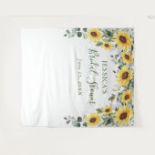 ユーカリエレガントブライダルシャワー写真の背景 タペストリー (正面(横))