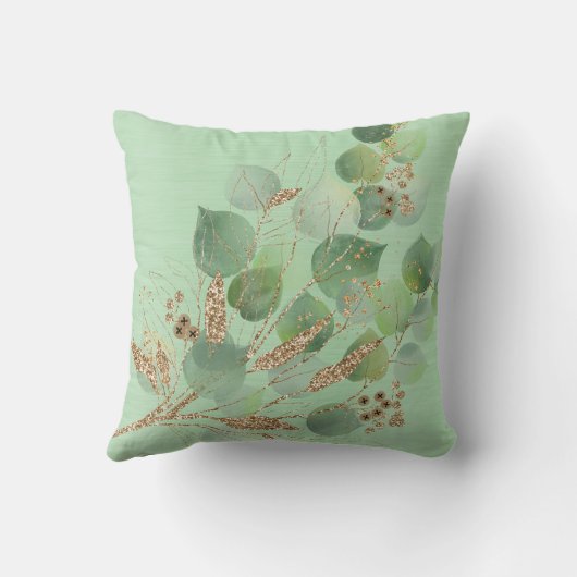 ユーカリエレガントブラシ仕上げメタリックグリーンクッション クッション (裏面)