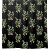 ユーカリエレガントブラックシャワインスパイアーカーテン シャワーカーテン (正面)