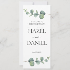 ユーカリエレガントプの式プ結婚ログラム・カード