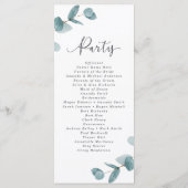 ユーカリエレガントプの結婚儀式 プログラム (裏面)