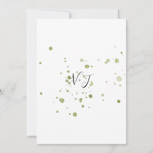 ユーカリエレガントプぶら下がった結婚式招待状 (裏面)