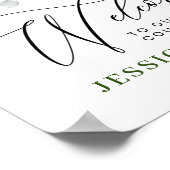 ユーカリエレガントプカップルのシャワー歓迎サイン ポスター (角)