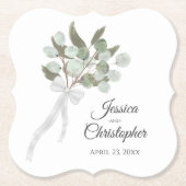 ユーカリエレガントプケボホウォーターカラー結婚ズ ペーパーコースター (正面)