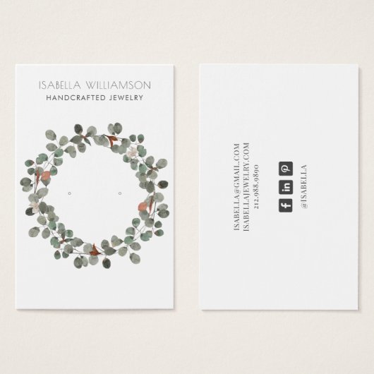 ユーカリエレガントプスイヤリングジュエリー表示カード (正面&裏面)