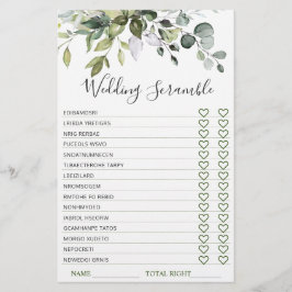 ユーカリエレガントプスグリーンブライダルシャワーゲーム