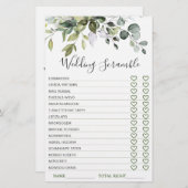 ユーカリエレガントプスグリーンブライダルシャワーゲーム (正面/裏面)