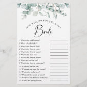 ユーカリエレガントプスグリーンブライダルシャワーゲーム (正面)