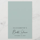 ユーカリエレガントプスグリーンブライダルシャワーゲーム (裏面)