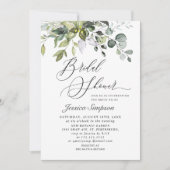 ユーカリエレガントプスグリーンブライダルシャワー写真 招待状 (正面)