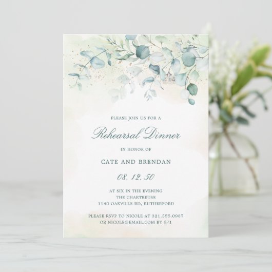 ユーカリエレガントプスグリーンリハーサルディナー 招待状 (スタンド正面)