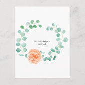 ユーカリエレガントプスグリーンリーピーチフローラズ結婚 エンクロージャーカード (裏面)