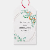 ユーカリエレガントプスグリーンリーピーチフローラズ結婚 ギフトタグ (裏面)