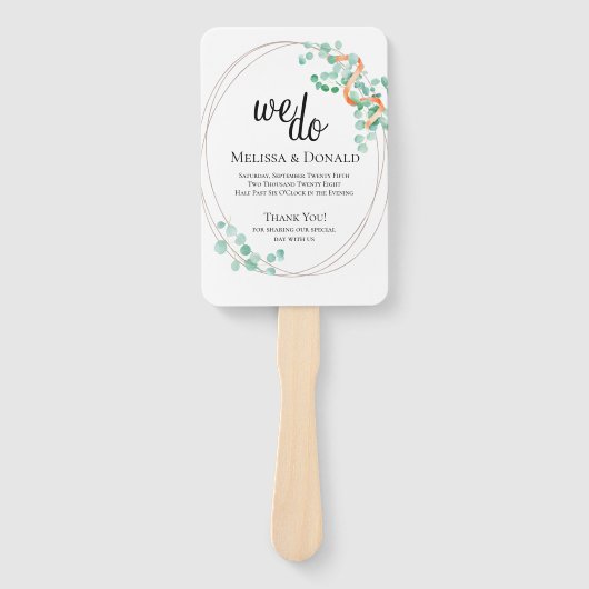 ユーカリエレガントプスグリーンリーピーチフローラプログラム ハンドファン (正面)