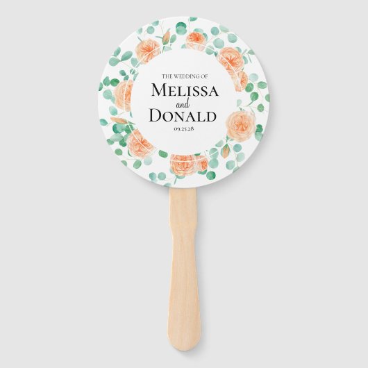 ユーカリエレガントプスグリーンリーピーチフローラプログラム ハンドファン (正面)