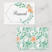 ユーカリエレガントプスグリーンリーピーチフローラ プレイスカード (正面/裏面)
