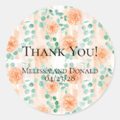 ユーカリエレガントプスグリーンリーピーチフローラ ラウンドシール (正面)