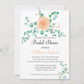 ユーカリエレガントプスグリーンリーピーチフローラ 招待状 (正面)