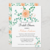 ユーカリエレガントプスグリーンリーピーチフローラ 招待状 (正面/裏面)