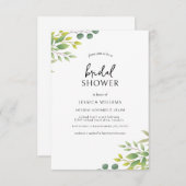 ユーカリエレガントプスグリーンリーブライダルシャワーインビタティ 招待状 (正面/裏面)