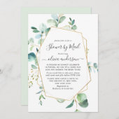 ユーカリエレガントプスグリーンリーブライダルシャワーバイメール 招待状 (正面/裏面)