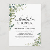 ユーカリエレガントプスグリーンリーブライダルシャワー インビテーションポストカード (正面)