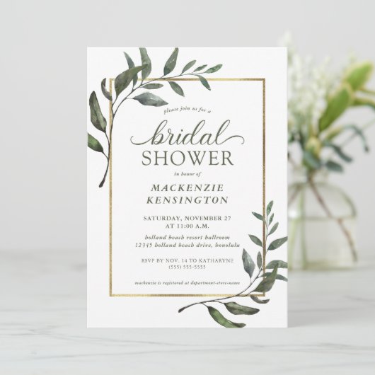 ユーカリエレガントプスグリーンリーブライダルシャワー 招待状 (スタンド正面)