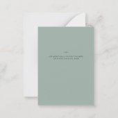 ユーカリエレガントプスグリーンリーモダンブライダルシャワー ノートカード (裏面)