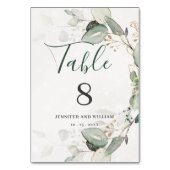 ユーカリエレガントプスグリーンリー素朴ホワイト テーブルナンバー (裏面)