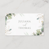 ユーカリエレガントプスグリーンリー結婚フラット プレイスカード (裏面)