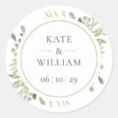 ユーカリエレガントプスグリーンリー結婚式の引き出物 ラウンドシール (正面)
