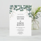 ユーカリエレガントプスグリーンリー結婚式招待状 招待状 (スタンド正面)